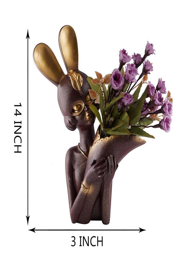 ZART Decorative Flower Vases for Living Room, Bedroom, Kitchen, Dining Room, Office, Home Decor 14 Inch Mix (Brown, MEEDIM) - Image 2