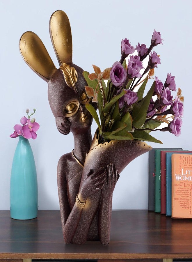 ZART Decorative Flower Vases for Living Room, Bedroom, Kitchen, Dining Room, Office, Home Decor 14 Inch Mix (Brown, MEEDIM) - Image 1