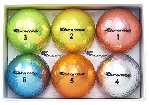 Chromax Metallic M5 Colored Mixed Golf Balls (Pack of 6), Assorted - Image 1