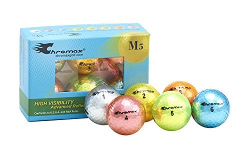 Chromax Metallic M5 Colored Mixed Golf Balls (Pack of 6), Assorted - Image 3