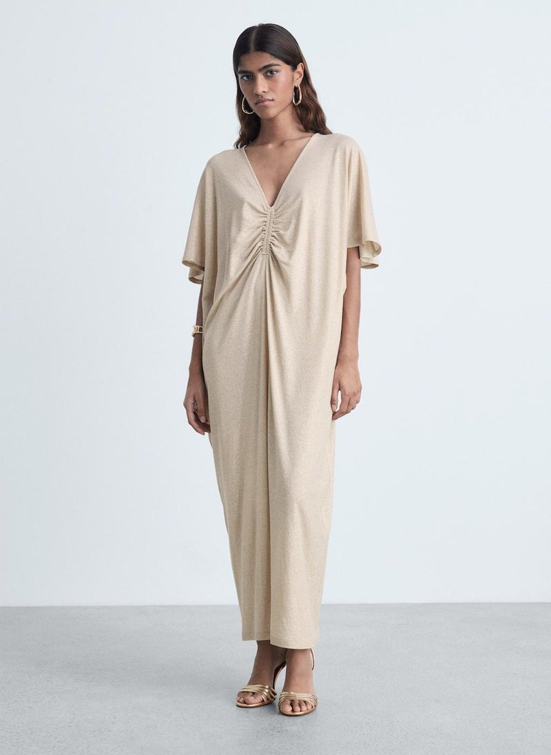 MANGO Shimmering Ruched Dress  - Image 1