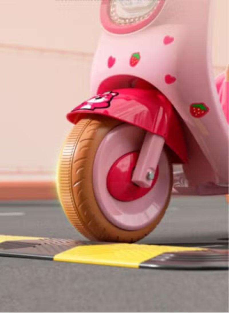 Cute Pet Style Electric Motorcycle for Kids Ride-on Toys Tricycle with Music and Lights Three Wheels Motorbike White/Pink - Image 4