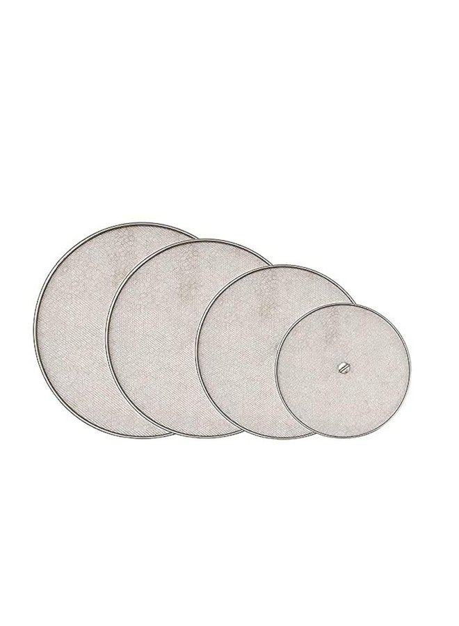 Garden Of Arts غطاء شبكة من الفولاذ المقاوم للصدأ من حديقة الفنون، مجموعة من 4 قطع للحليب والكاري وأطعمة أخرى، مصنوع من فولاذ بدرجة 304 لتغطية الأطباق والأطعمة - Image 1