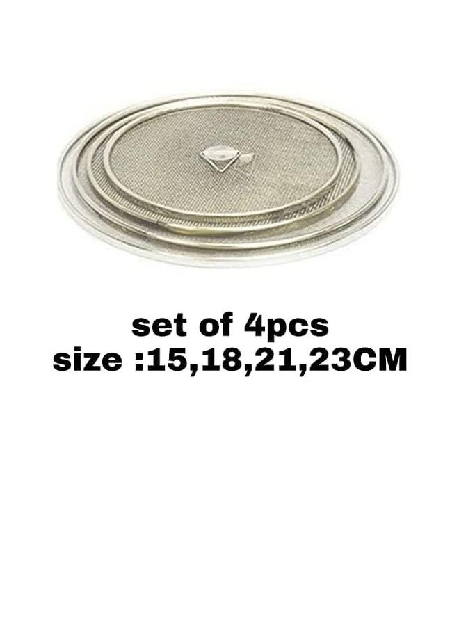 Garden Of Arts غطاء شبكة من الفولاذ المقاوم للصدأ من حديقة الفنون، مجموعة من 4 قطع للحليب والكاري وأطعمة أخرى، مصنوع من فولاذ بدرجة 304 لتغطية الأطباق والأطعمة - Image 3