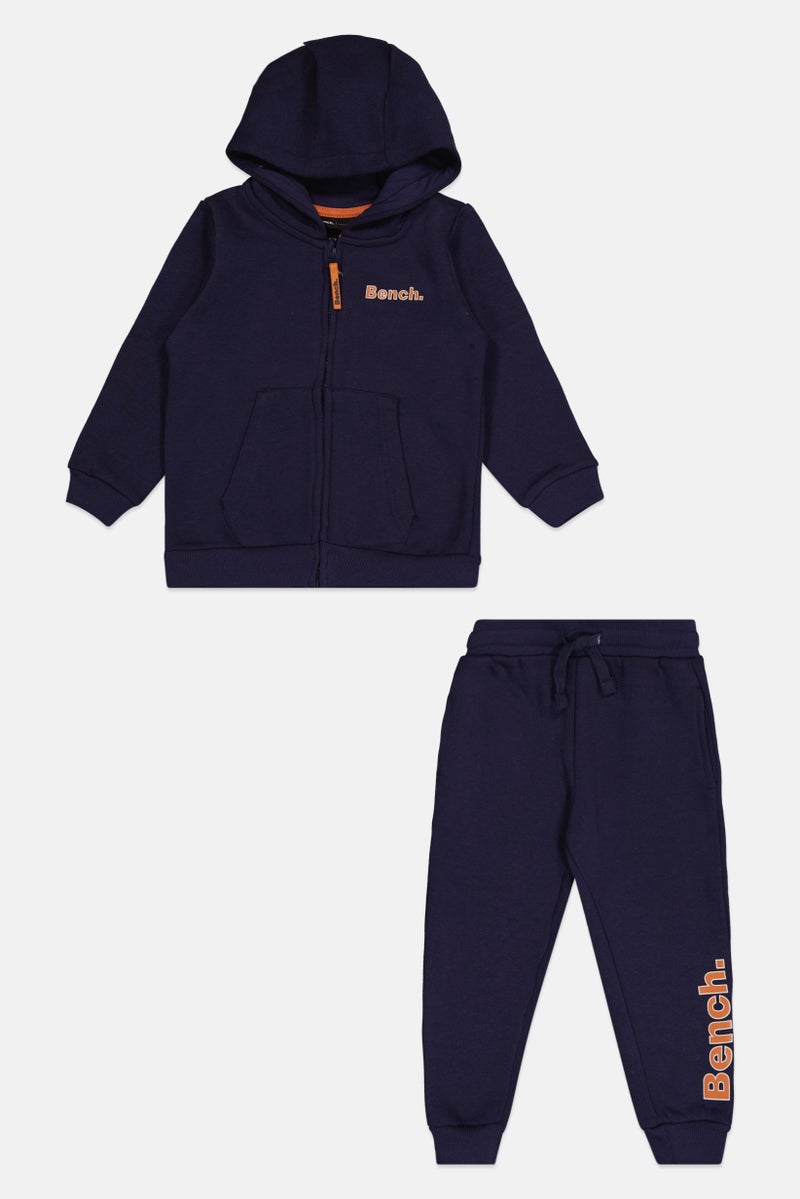Bench Kids Boy 2 Pieces Brand Logo Hoodie And Jogger Pants, Navy - Image 2