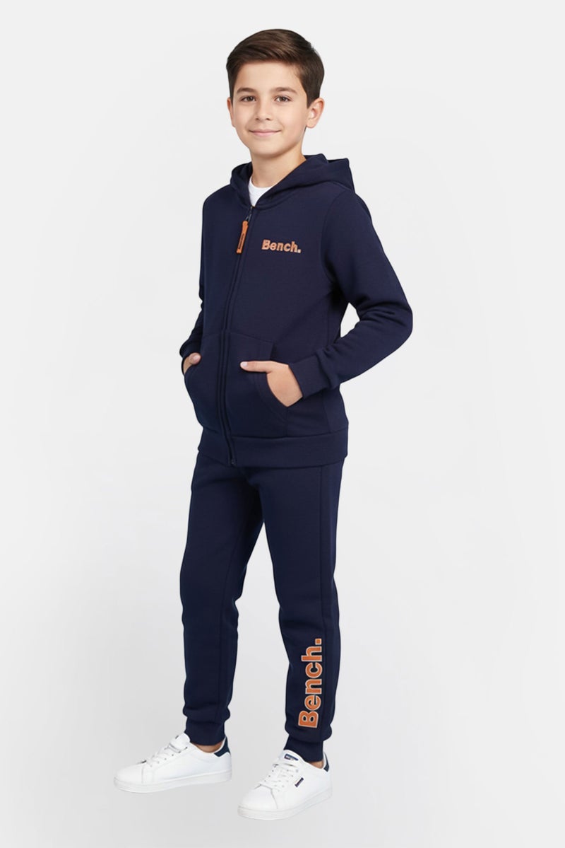 Bench Kids Boy 2 Pieces Brand Logo Hoodie And Jogger Pants, Navy - Image 1