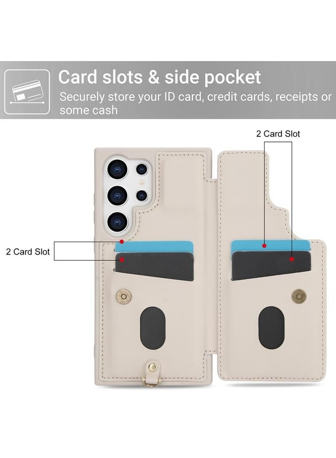 S-TOP Case For Samsung Galaxy S25 Ultra 5G Crossbody Flower Pattern Leather Phone Case - Image 4