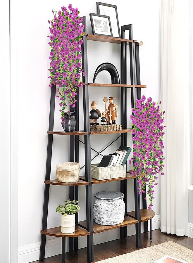 Hrobek Artificial Fake Hanging Plants Flowers for Spring Outdoor Outside Decor, Faux Mums Silk Realistic Flower, 2 Pcs UV Resistant Look Real Plastic Decorations for Porch Home Patio Balcony Yard - Image 5