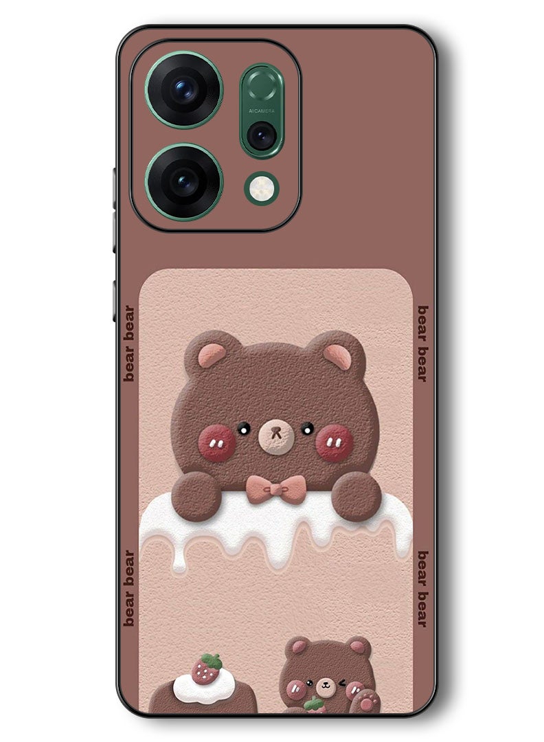 Theodor Case Compatible with Oppo Reno 14 6.59 Inch Protection Shockproof Bumper Cover Bear Strawberry - Image 1