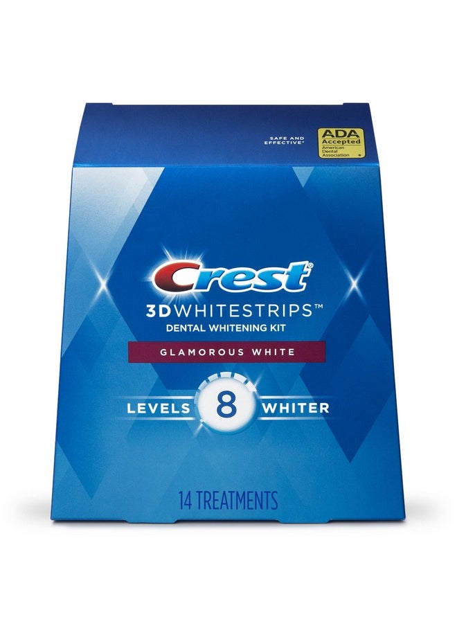 Crest 3D White Luxe Whitestrip Teeth Whitening Kit, Glamorous White, 14 Treatments( Each With 1 Upper/ 1 Lower), 28 Strips  - Image 1