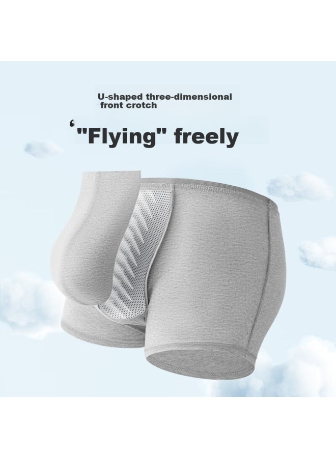 Free Go Freego Disposable Men's Underwear, Pure Cotton Boxer Briefs, 6 Individually Wrapped, No-wash Sterilized, Travel-friendly, Portable, Gray, 4XL - Image 3