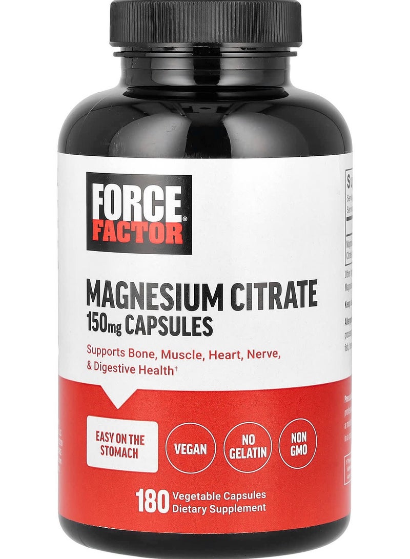 Force Factor سترات المغنيسيوم 150 ملغ 180 كبسولة نباتية