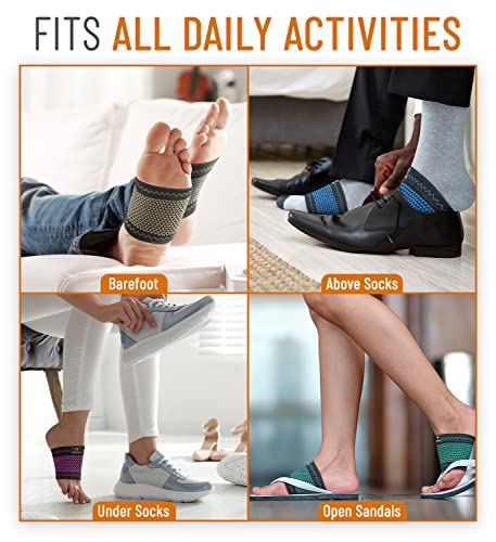 Copper Edge Copper Arch Support for Plantar Fasciitis. 2 Half Socks/Sleeve Compression Brace for Women and Men. Orthotics Feet Pain Aid Fit for Flat/High/Fallen Arches, Foot Care (Copper) - Image 5