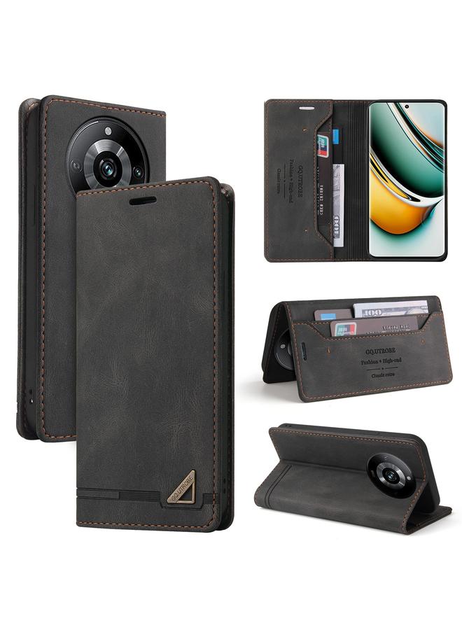 The Bros Case For Realme 11 Pro Skin Feel Anti-theft Brush Horizontal Flip Leather Case with Holder