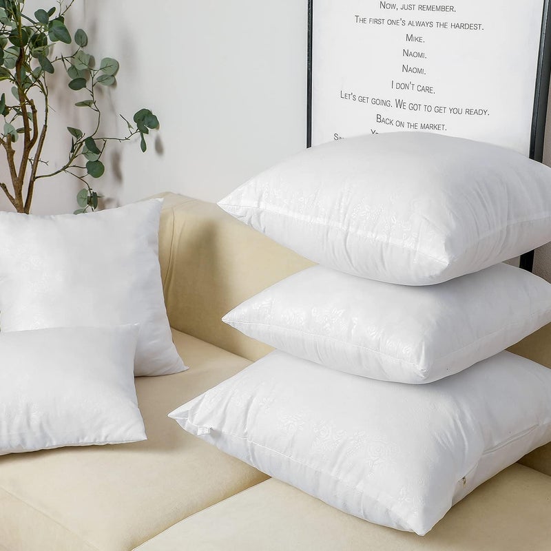 Luxury Cushion Filler, Decorative Pillow Inserts (Pack of 2, White) - Square Indoor Bed and Couch Pillows - Hollowfibre Cushion Fillers (Pack of 8, 40 x 40 cm) - Image 4