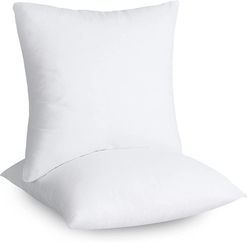Luxury Cushion Filler, Decorative Pillow Inserts (Pack of 2, White) - Square Indoor Bed and Couch Pillows - Hollowfibre Cushion Fillers (Pack of 8, 40 x 40 cm) - Image 1