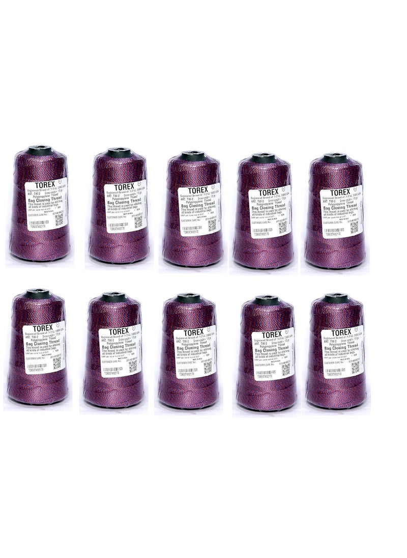 Torex TOREX� | Polypropylene 2 Ply 170 Gram Used for Stitching Unbreakable Bag Closing Thread TW-2 Multicolor (10)  - Image 1