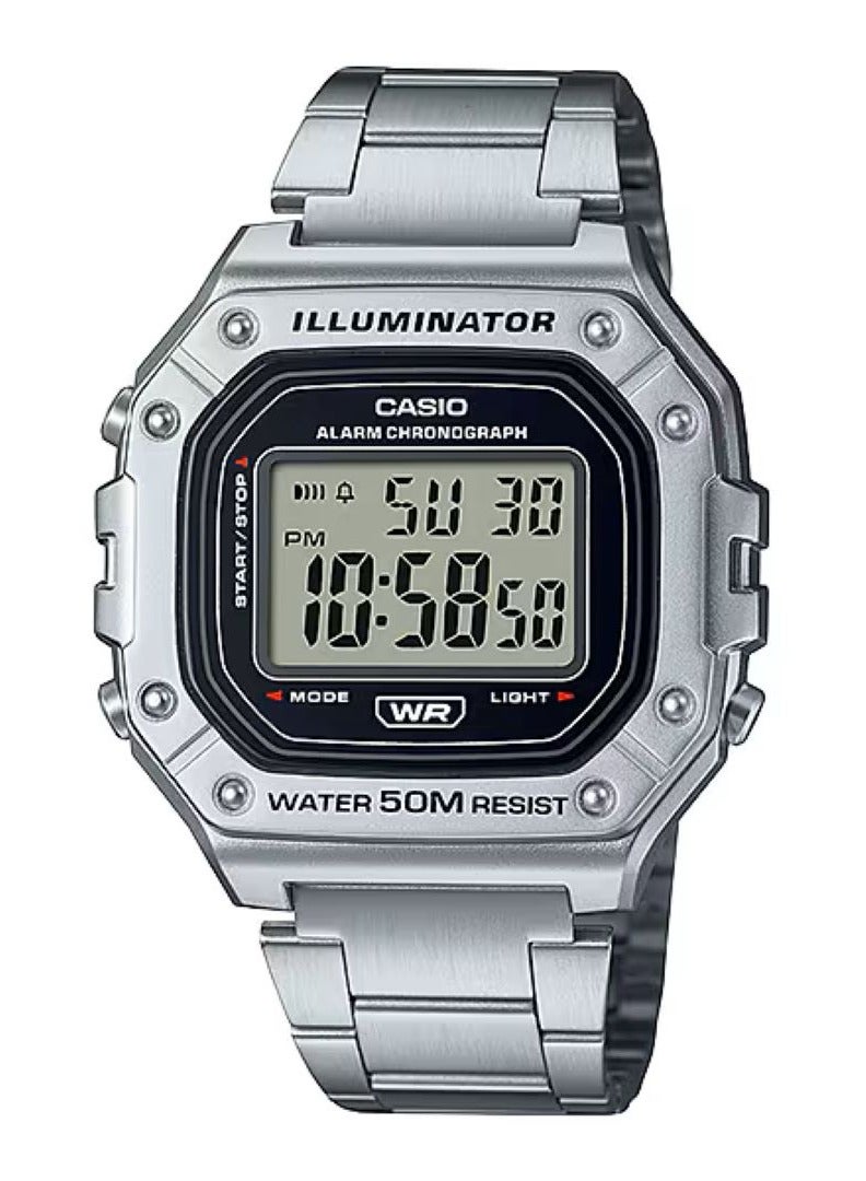 CASIO ساعة يد للرجال W-218HD-1AVDF - 44 مم - فضي - Image 1