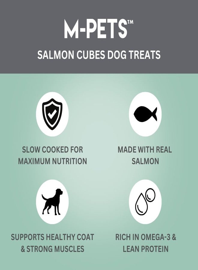 أم-بيتس مكعبات سمك السلمون من إم-بيتس، مكافآت فاخرة للكلاب مصنوعة من سمك السلمون والبط، غنية بالبروتين، وجبات خفيفة مغذية للكلاب مع أوميغا 3، مكونات طبيعية، بدون إضافات صناعية، للتدريب، 80 غرام - Image 2