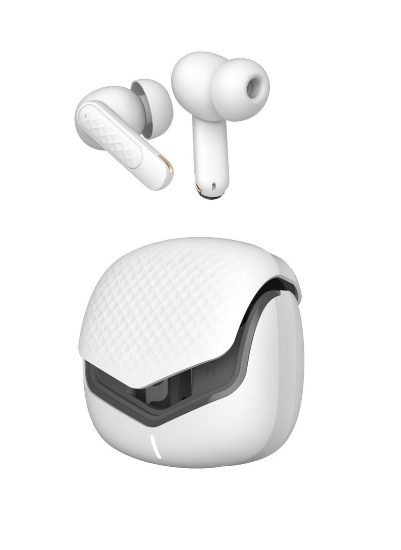 GREEN LION Tune X True Wireless ENC & ANC Earbuds with IPX5 Waterproof and 6 Hours Playtime / Quad-Microphone / In-App Control / Truewireless Headphones / Hands-Free Calling - White  - Image 1
