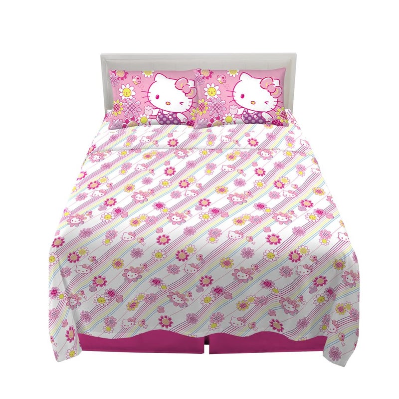 Franco Franco Hello Kitty Bedding Super Soft Microfiber Sheet Set Queen Hello Kitty Officially Licensed Product 