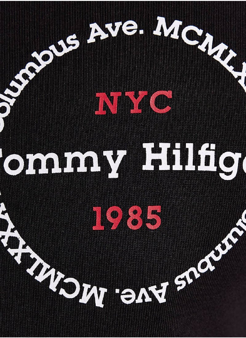 TOMMY HILFIGER Men's Hilfiger Roundel Logo T-Shirt - Cotton, Black  - Image 4