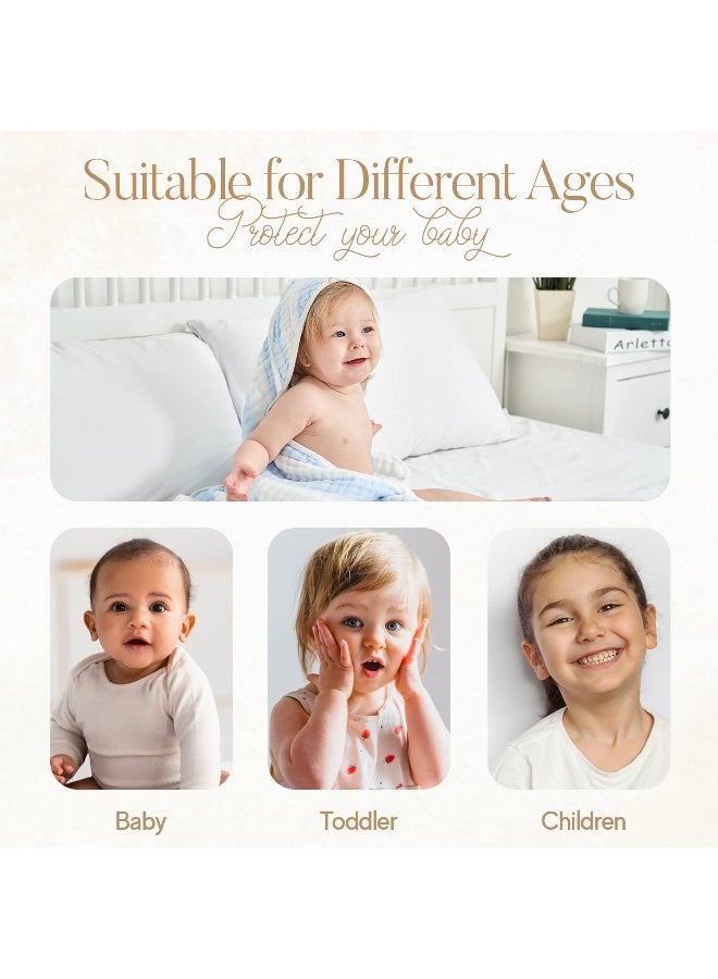 HardNok Muslin Hooded Baby Towel 4 Pack, Preuim Muslin 6 Layers Natural Cotton Baby Bath Towels, Soft and Comfortable for Boys,Girls (32 x 32, Blue Striped and White) - Image 4