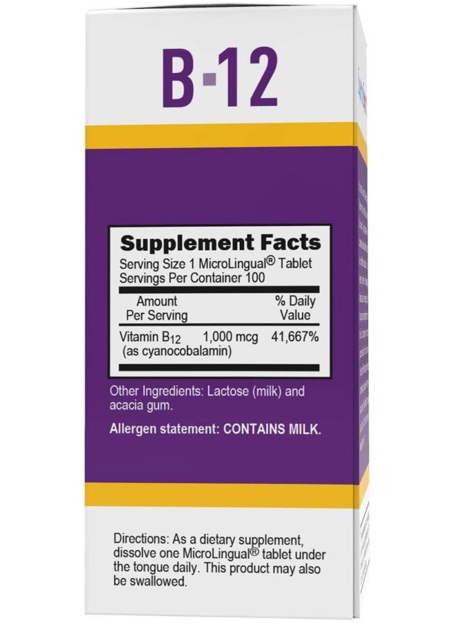 Superior Source No Shot Vitamin B-12 Cyanocobalamin 1000 mcg - Vitamin B-12 to Support Energy Production, Brain Health & Overall Wellness - Sublingual Tablets - 100 Dissolvable Tablets  - Image 4