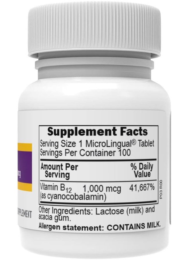 Superior Source No Shot Vitamin B-12 Cyanocobalamin 1000 mcg - Vitamin B-12 to Support Energy Production, Brain Health & Overall Wellness - Sublingual Tablets - 100 Dissolvable Tablets  - Image 2
