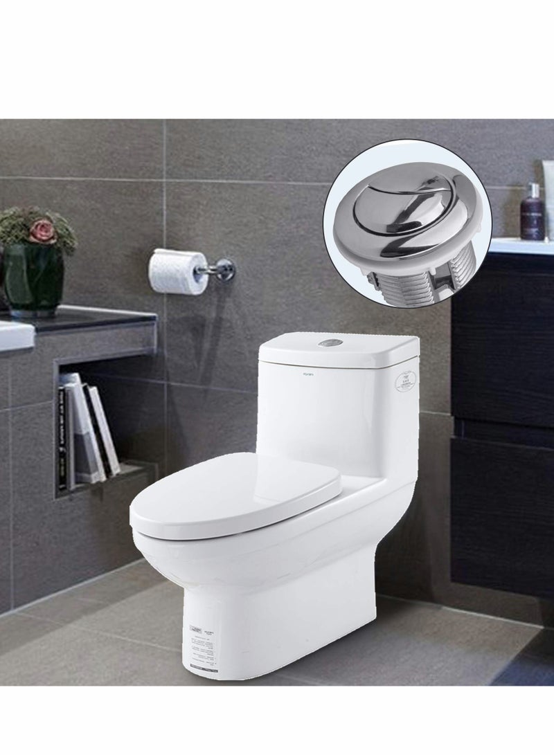 Adjustable Dual Push Toilet Flush System with 38mm Cistern Lid Hole - Replacement Plastic Water Tank Rods and Accessories - Image 1
