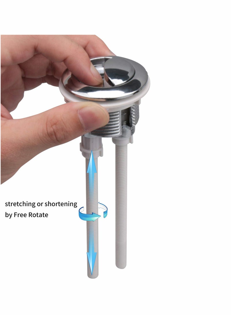 Adjustable Dual Push Toilet Flush System with 38mm Cistern Lid Hole - Replacement Plastic Water Tank Rods and Accessories - Image 3