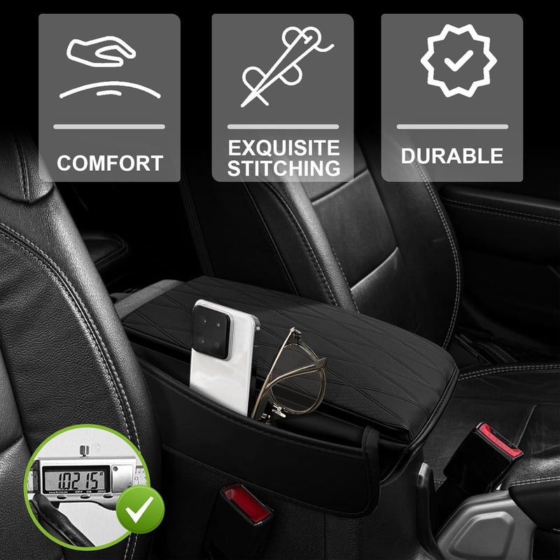 Muslogy غطاء وسادة المسند الأمامي لوحدة التحكم المركزية من ، مناسب لسيارة Jeep Wrangler (طرازات 2018-2025) وGladiator (طرازات 2020-2025)، مكون إضافي للراحة، مصنوع من جل نباتي، سمكه 1 بوصة (تصميم ماسي). - Image 5