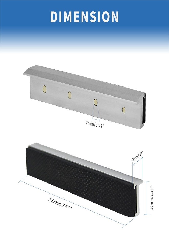 PENCK 8" Aluminum Vise Jaws with Rubber Pads, Universal Magnetic Vice Jaws Pads Covers, Multi-Purpose Protector for DIY Making, Any Metal Vice - Image 2