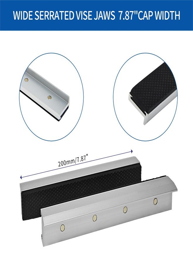 PENCK 8" Aluminum Vise Jaws with Rubber Pads, Universal Magnetic Vice Jaws Pads Covers, Multi-Purpose Protector for DIY Making, Any Metal Vice - Image 5