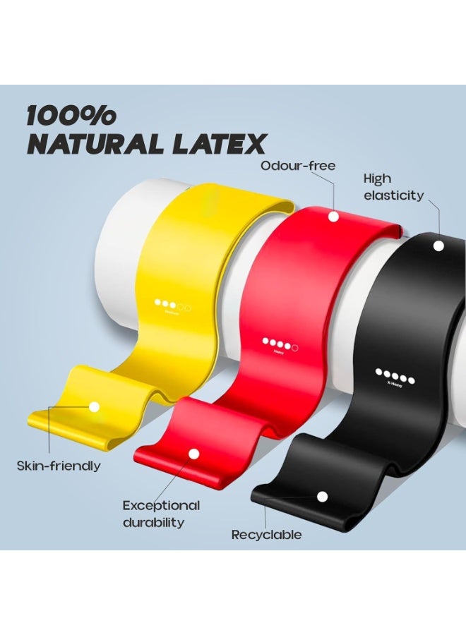 KONEX Natural Latex Resistance Band Loops for Men & Women | High Elasticity, Durable & Odour Free | Ideal for Home or Gym Workouts, Exercises, Stretching, Pull Ups, and Booty Toning (Pack of 3) - Image 2