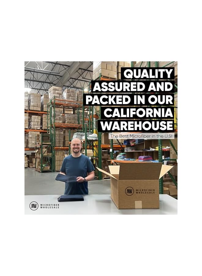 promass 12" x 12" Buff Pro Multi-Surface Cleaning Cloths | Black - 12 Pack | Premium Towels for Cleaning Glass, Kitchens, Bathrooms, Automotive, Supplies & Products - Image 3