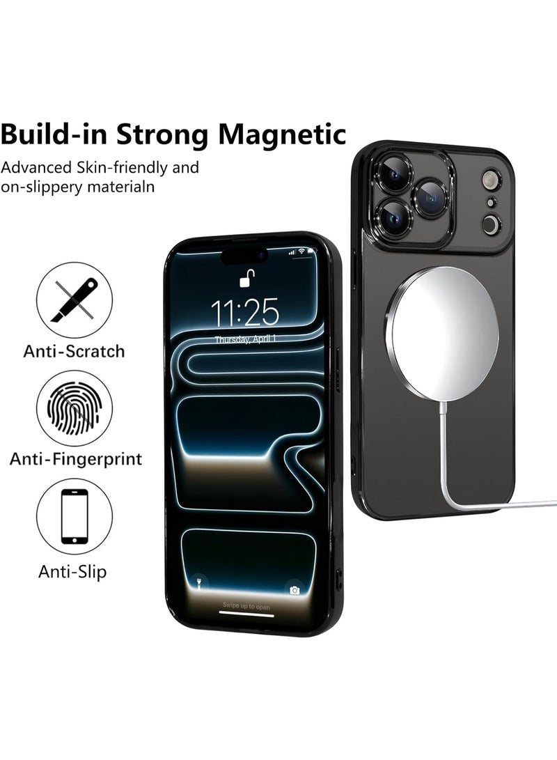 ACLIX Magnetic Case for iPhone 17 Pro Max, Camera Lens Full Protection, Soft TPU Phone Cover, Compatible with MagSafe Wireless Charging, Shockproof TPU Phone Cover | Black - Image 5