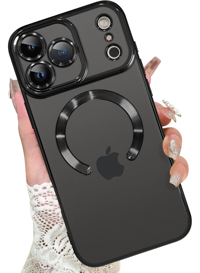 ACLIX Magnetic Case for iPhone 17 Pro Max, Camera Lens Full Protection, Soft TPU Phone Cover, Compatible with MagSafe Wireless Charging, Shockproof TPU Phone Cover | Black - Image 1