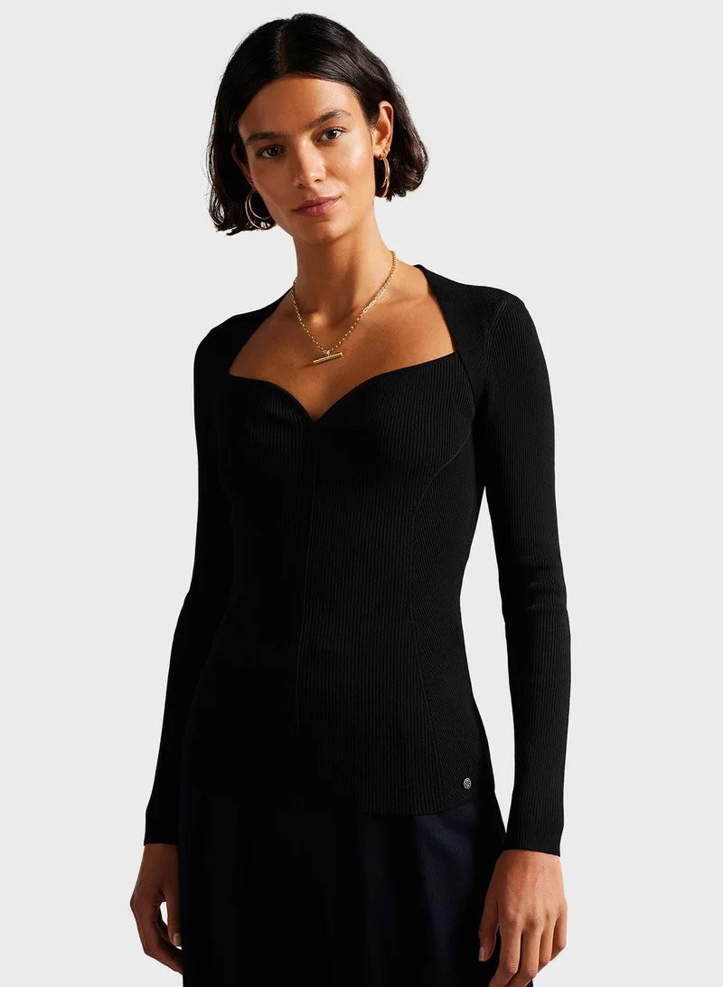 Ted Baker Sweetheart Neck Knitted Top