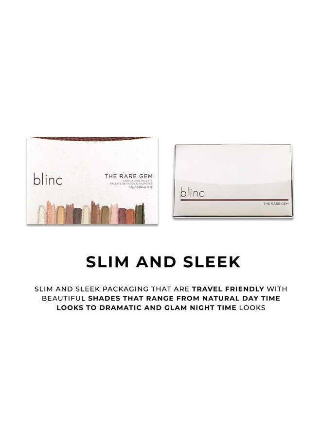 blinc - Rare Gem Eyeshadow Palette Longlasting Creamy Blendable And Pigmented Matte Shimmer And Metallic Eyeshadows Glutenfree And Crueltyfree 1.1G / 0.04 Oz X 12 - Image 1