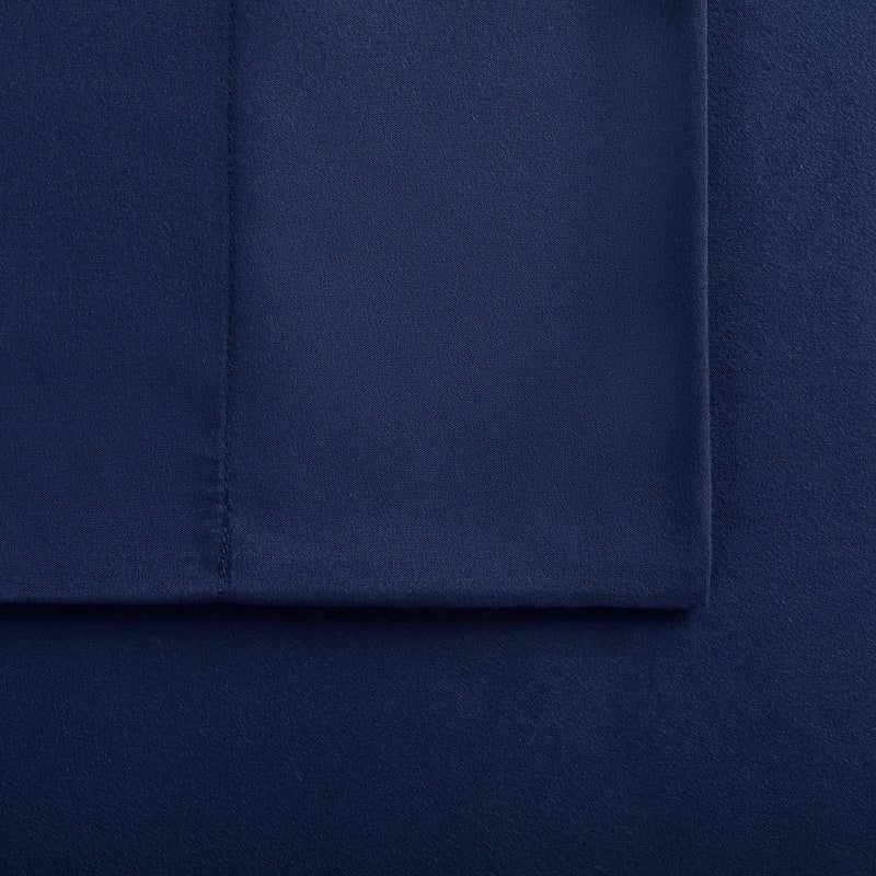 Serta Simply Clean Super Soft Hypoallergenic Stain Resistant Deep Pocket 4 Pieces Solid Bed Sheet Set, Full, Navy - Image 5