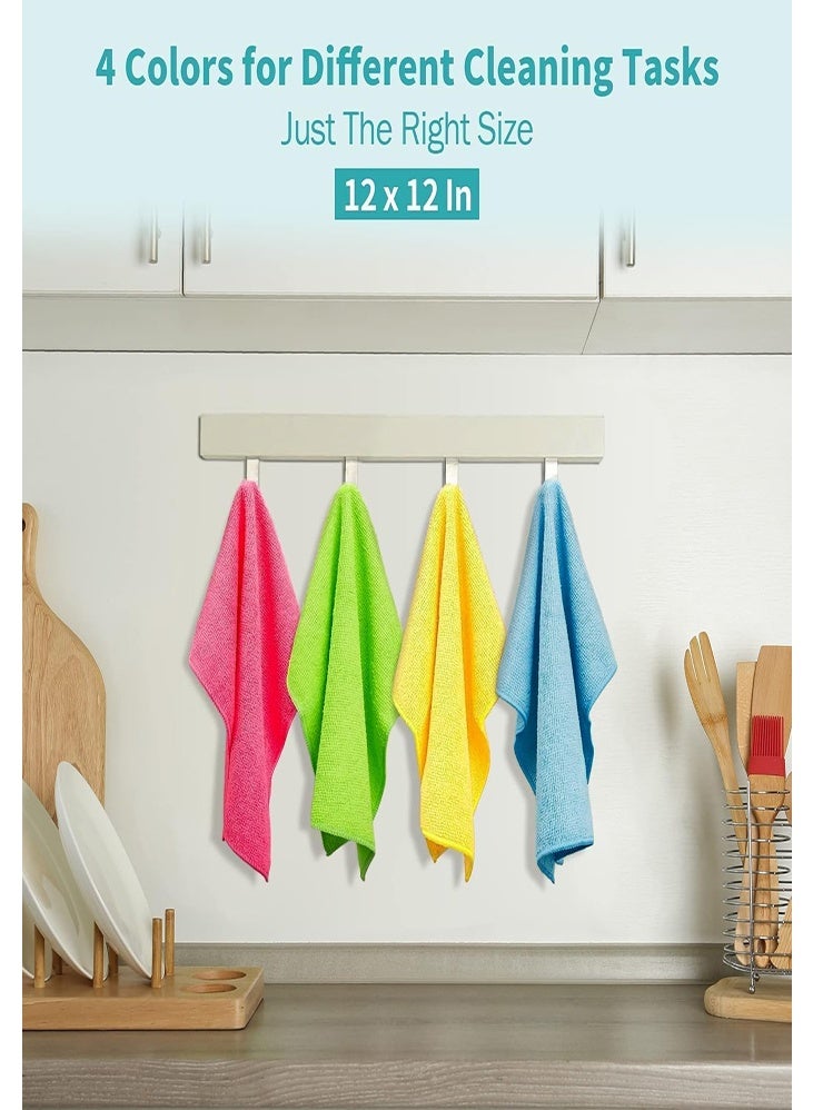 دي إم جي تك مناديل تنظيف مصنوعة من ألياف دقيقة (8 قطعة) - مناديل متعددة الاستخدامات فائقة الامتصاص (30x30 سم) للطبخ، السيارات، النوافذ، الحواسيب المحمولة | قابلة لإعادة الاستخدام وخالية من الشعيرات - Image 2