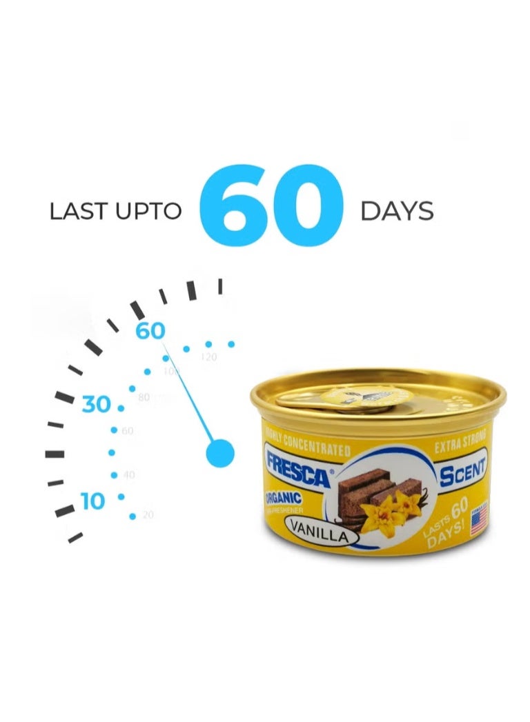 Fresca Organic Vanilla Scented Air Freshener, 42g, High Concentration, Long Lasts Up to 60 Days AS-560-VA - Image 4