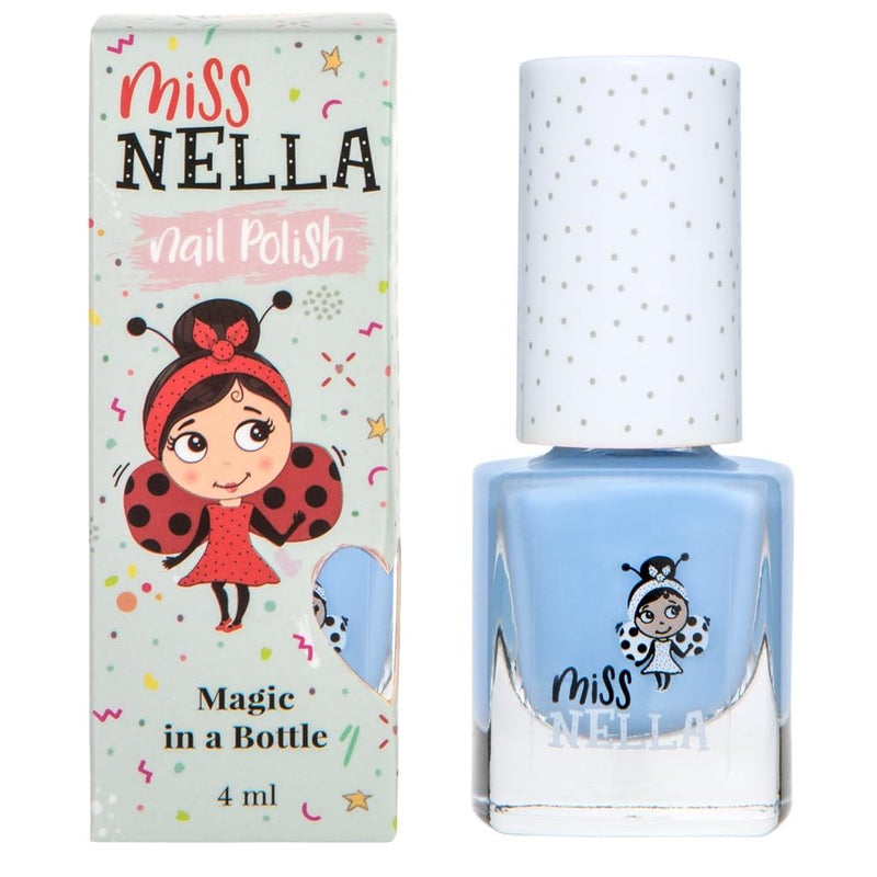 Miss NELLA MISS NELLA BLUE BELL Safe Special light blue Glitter Nail Polish for Kids NonToxic  Odor Free Formula for Children and Toddlers Natural Water Based for Easy Peel Off