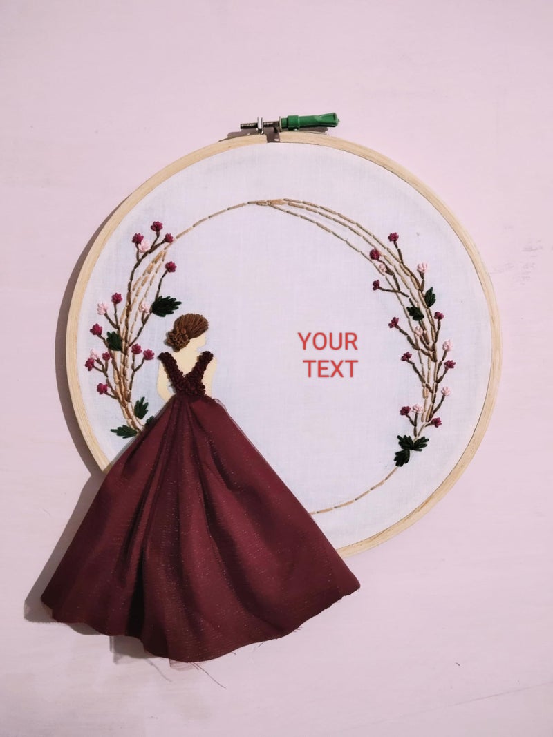 SIS Embroidery - Customized Embroidery Hoop Gift for Birthday,Anniversary,Marriage,Spacial Gift, Wedding Date Gift , Memorable Date (Medium) 