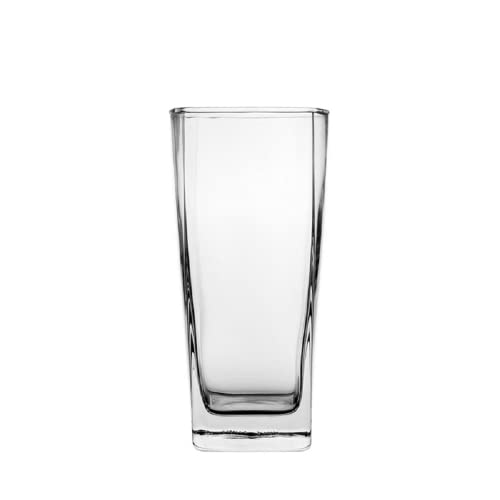 FINSTER Highball Long Water/Juice Glass Set of 8-300ML [Crystal Square Tumbler Glasses - Transparent] - Image 3