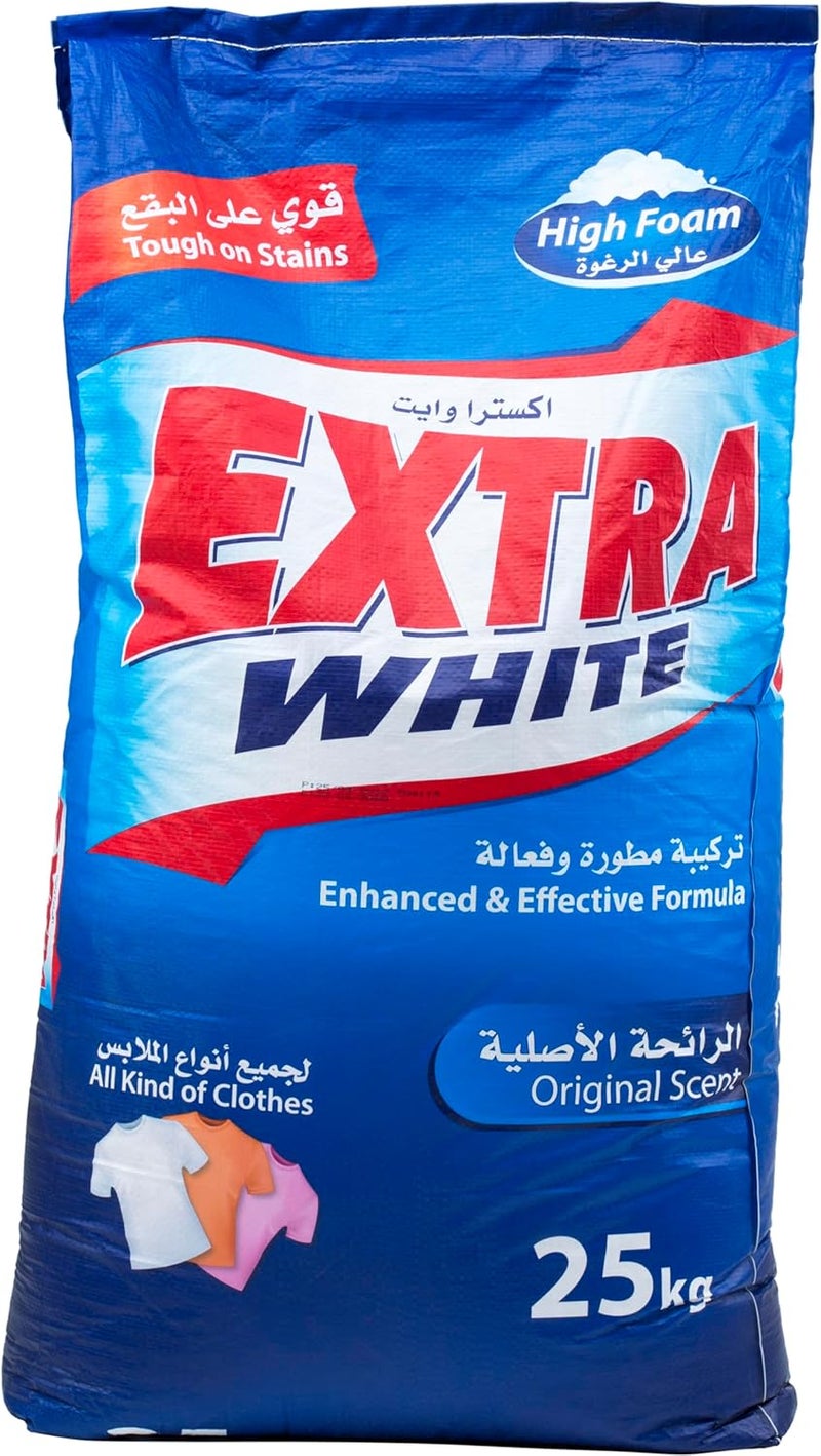 مسحوق detergent الأبيض الإضافي الأصلي عالي الرغوة، 25 كجم