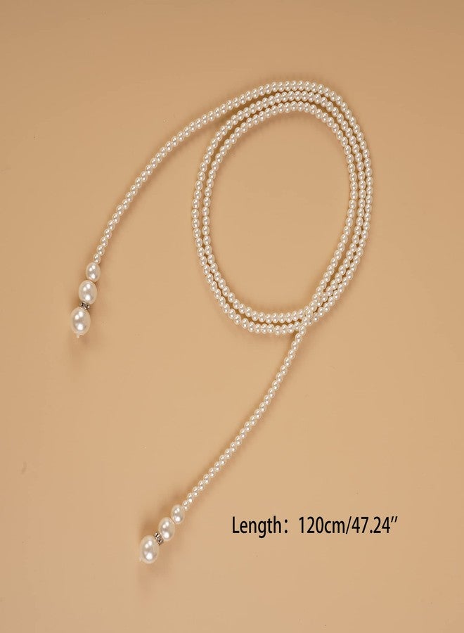 Chargances Weddind Layered Pearl Choker Necklace Bridal Long Beaded Pearl Choker Rhinestone Collar for Women Gift Festival Party - Image 5