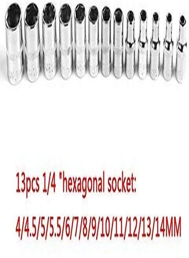 swabs ® 1/4" Socket & Screwdriver Bit Set Ratchet Handle, Extension Bar and Adapter for Bike, Car Repairs, 46pcs , Multicolour, Medium - Image 5