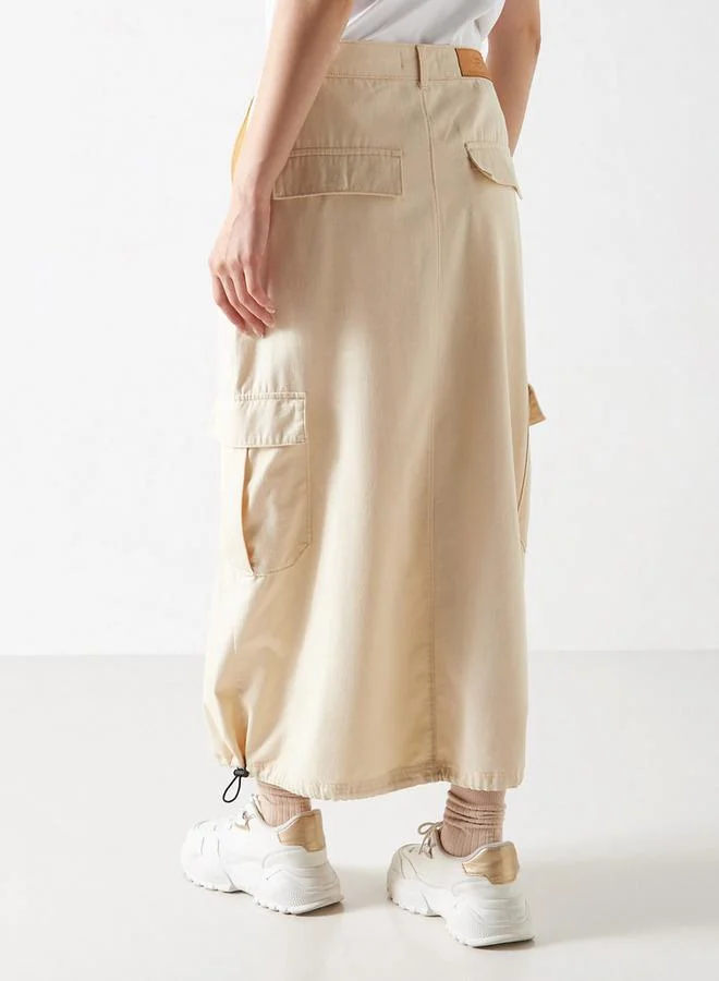 لي كوبر تنورة كارجو سادة بتفاصيل رباط من لي كوبر